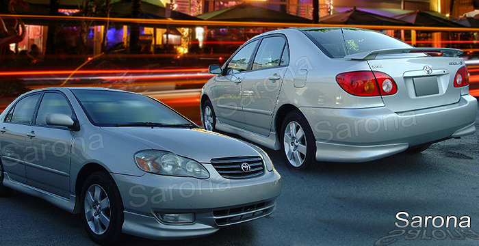 Custom Toyota Corolla  Sedan Body Kit (2003 - 2004) - $799.00 (Manufacturer Sarona, Part #TY-042-KT)
